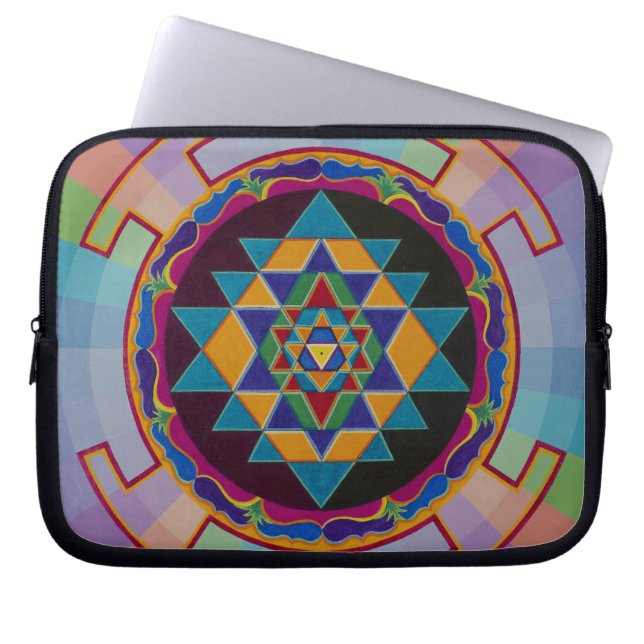 Funda Para Portátil Manga del top del revestimiento de Sri Yantra (Frente)