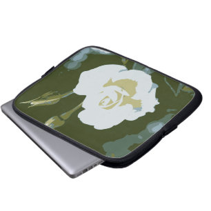 Funda Para Portátil Manga electrónica de rosa blanca