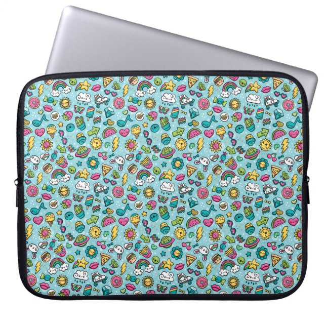 Funda Para Portátil Manga electrónica Doodles totalmente Cute (Frente)