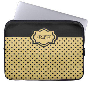 Funda Para Portátil manga elegante del ipad, kakki/monograma negro de