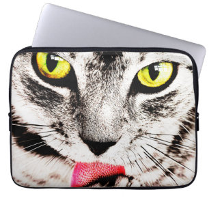 Funda Para Portátil Manga feroz del ordenador portátil del gato de