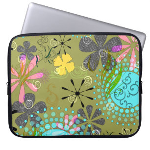 Funda Para Portátil Manga floral retra del ordenador portátil