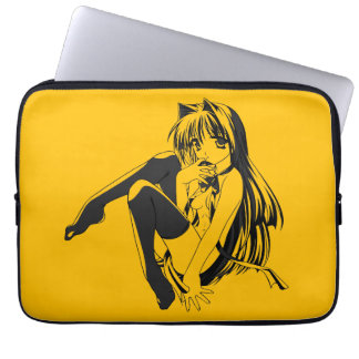 Funda Para Portátil Manga, Gata Neko con características humanas Furry