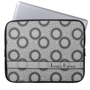 Funda Para Portátil Manga gris del ordenador portátil de los lunares