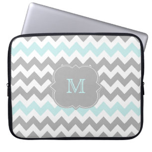 Funda Para Portátil Manga gris del ordenador portátil del monograma d