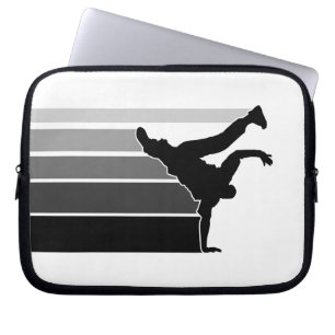 Funda Para Portátil Manga gris del ordenador portátil del negro de la