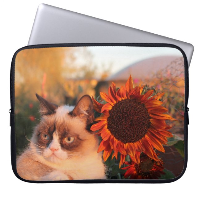 Funda Para Portátil Manga gruñona del ordenador portátil del girasol (Frente)
