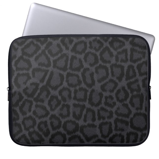 Funda Para Portátil Manga negra del ordenador portátil del leopardo (Frente)