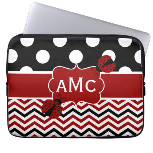 Funda Para Portátil Manga negra roja del ordenador portátil del
