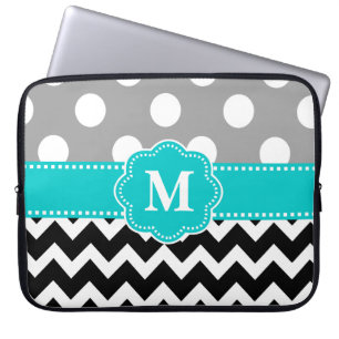 Funda Para Portátil Manga negra verde azulada gris del ordenador