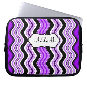Funda Para Portátil Manga ondulada púrpura, negra, blanca del