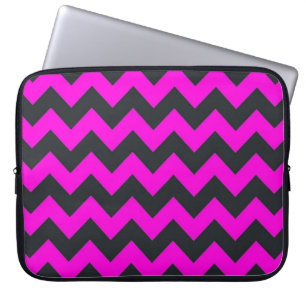 Funda Para Portátil Manga para portátil con patrón de chevron rosa neg