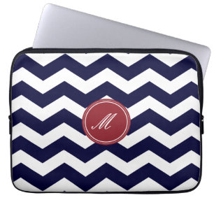 Funda Para Portátil Manga para portátil del patrón de cheurón azul de