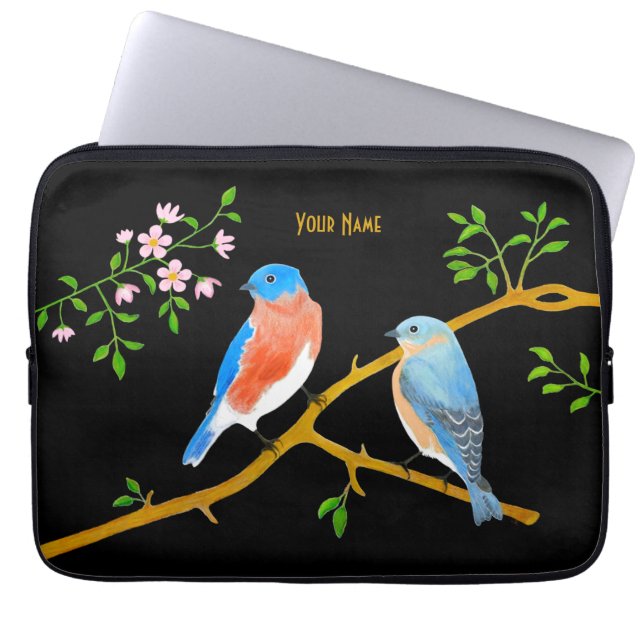 Funda Para Portátil Manga para portátiles negra Bluebirds (Frente)