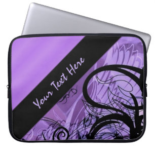 Funda Para Portátil Manga personalizada de patrones púrpura y negro