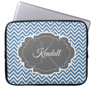 Funda Para Portátil Manga personalizada de portátil Blue Chevron