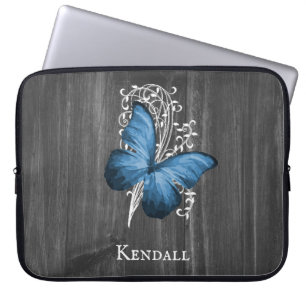 Funda Para Portátil Manga personalizada de portátil Blue Rustic Butter