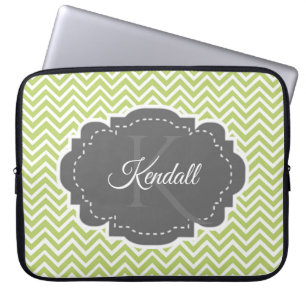 Funda Para Portátil Manga personalizada de portátil de Chevron verde