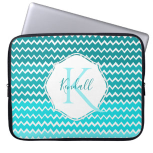Funda Para Portátil Manga personalizada de portátil Ombre Chevron verd