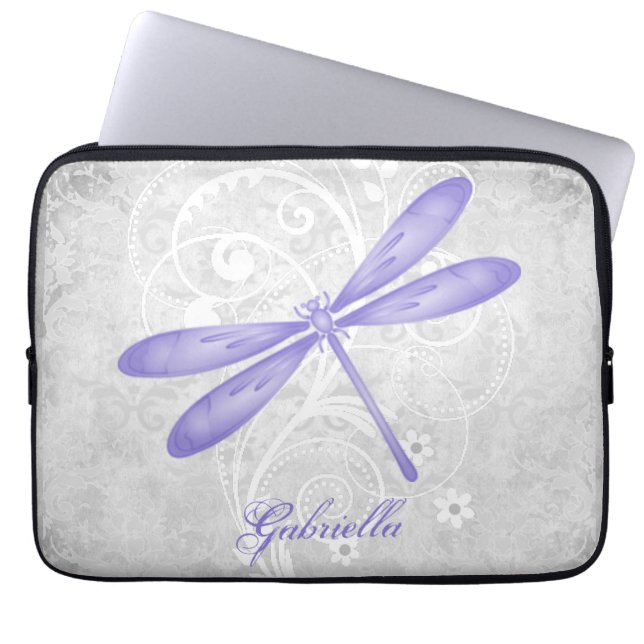 Funda Para Portátil Manga personalizada de portátil Purple Dragonfly (Frente)