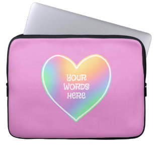 Funda Para Portátil Manga personalizada de portátil rosa del corazón d