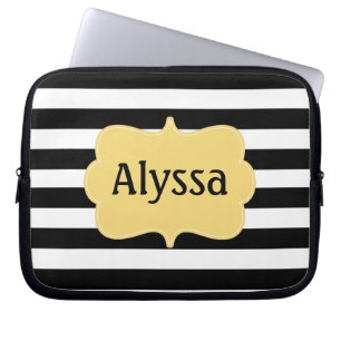 Funda Para Portátil Manga personalizada raya amarilla negra del