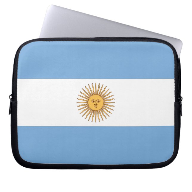 Funda Para Portátil Manga portátil con bandera argentina (Frente)