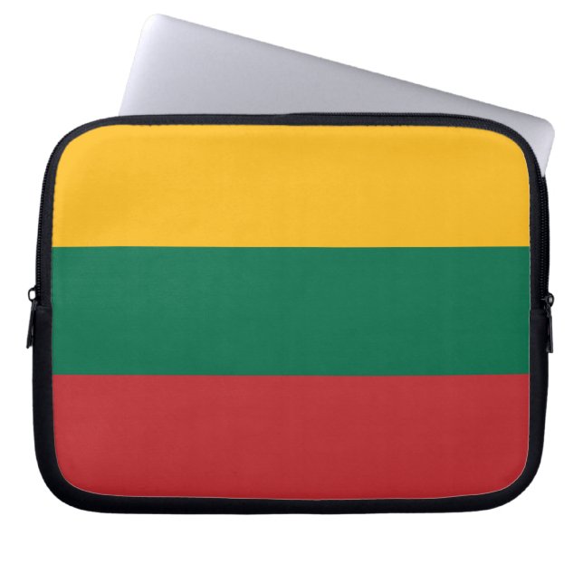 Funda Para Portátil Manga portátil de bandera de Lituania (Frente)