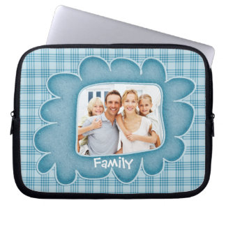 Funda Para Portátil Manga portátil de fotos de la familia Whimy Blue P