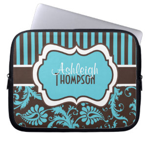 Funda Para Portátil Manga rayada blanca azul del ordenador portátil