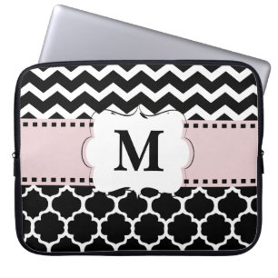 Funda Para Portátil Manga rosada negra del ordenador portátil del