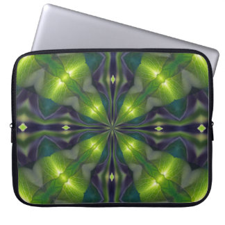 Funda Para Portátil Manga verde del ordenador del fractal de la
