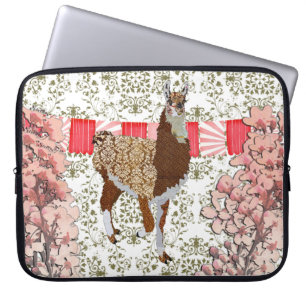 Funda Para Portátil Manga verde oliva del ordenador de la flor de
