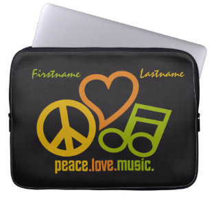 Funda Para Portátil Mangas de personalizado de música Peace Love