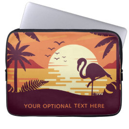 Funda Para Portátil Mangas de personalizado de texto Flamingo Tropical