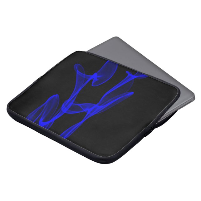Funda Para Portátil Mangas negras y azules ABSTRACTAS del ordenador (Superior anverso)