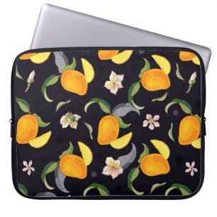 Funda Para Portátil Mango. Patrón sin foco con trópico amarillo y rojo