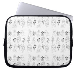 FUNDA PARA PORTÁTIL MANGUITO DE FLORES Y MUJERES