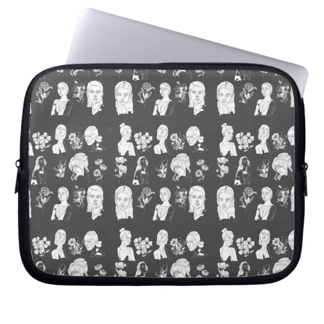 FUNDA PARA PORTÁTIL MANGUITO DE FLORES Y MUJERES (DG&W) (Frente)