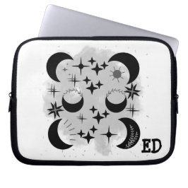 FUNDA PARA PORTÁTIL MANGUITO MOON & STARS(B&W)