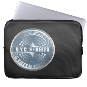 Funda Para Portátil Manhole Staten Island Blue