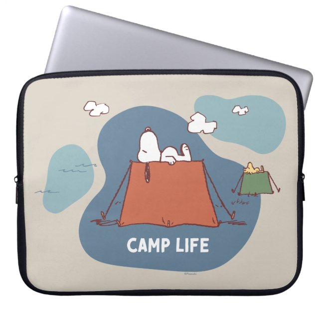 Funda Para Portátil Maní | Vida en el campamento Snoopy & Woodstock (Frente)