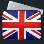 Funda Para Portátil Mano de portátil de bandera británica | Diseño de<br><div class="desc">Mano de portátil de bandera británica | Diseño de Union Jack. Bandera roja blanca y azul inglesa.</div>