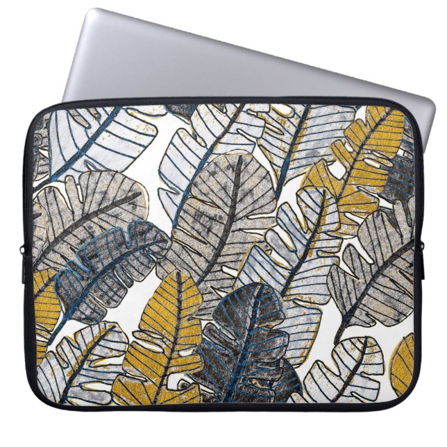Funda Para Portátil Mano dibujada: hojas tropicales (Frente)