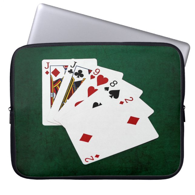 Funda Para Portátil Manos de póquer - Un par - Jack (Frente)
