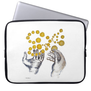 Funda Para Portátil Manos Extendidas con Globos Dorados