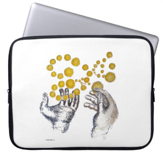 Funda Para Portátil Manos Extendidas con Globos Dorados