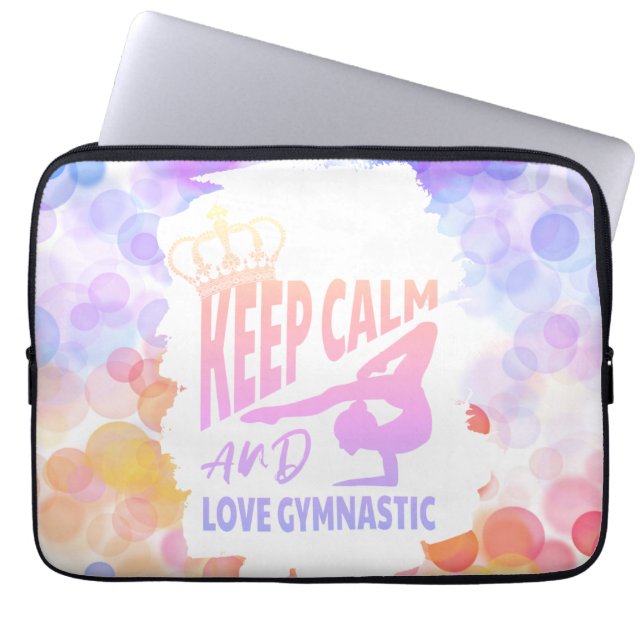 Funda Para Portátil Mantener la calma y amar la gimnasia - (Frente)