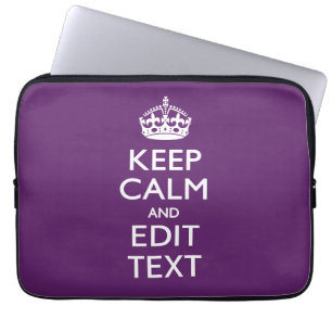 Funda Para Portátil Mantener la CALMA y editar texto en morado