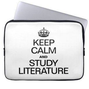 FUNDA PARA PORTÁTIL MANTENER LA CALMA Y ESTUDIAR LA LITERATURA